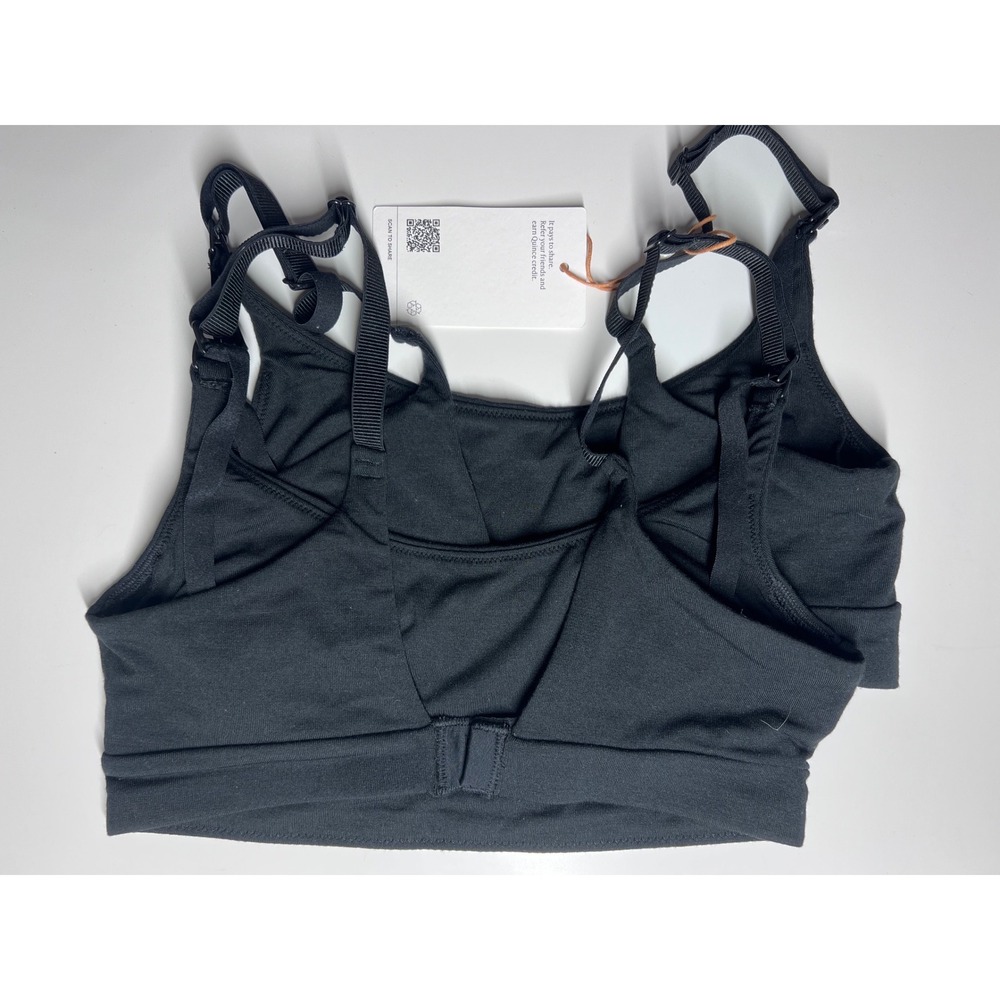 Quince Bamboo Nursing Maternity Bra Black XS Micromodal Scoop Neck NWT - Picture 4 of 6